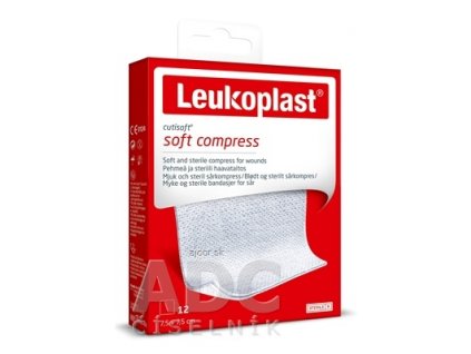 LEUKOPLAST CUTISOFT SOFT COMPRESS krytie na rany, z netkanej textílie, sterilné, 7,5x7,5 cm, 1x12 ks