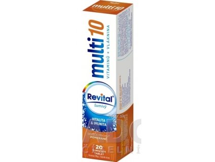 Revital multi 10 vitamínov + vláknina šumivý tbl eff s príchuťou pomaranč 1x20 ks