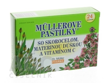 MÜLLEROVE PASTILKY SO SKOR. MAT. DÚŠKOU A VIT. C (pri kašli) 1x24 ks