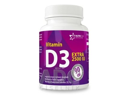 NUTRICIUS Vitamín D3 EXTRA 2500 IU tbl 1x90 ks