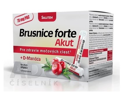 Brusnice forte Akut SALUTEM roztok v ampulkách + D-Manóza 10x25 ml (250 ml)