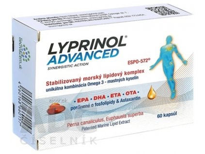 LYPRINOL Advanced Omega 3 (OTA, DHA, ETA, EPA) cps (á 50 mg Perna Canaliculus,Euphausia superba,Astaxantín) stabilizovaný lipidový extrakt 1x60 ks
