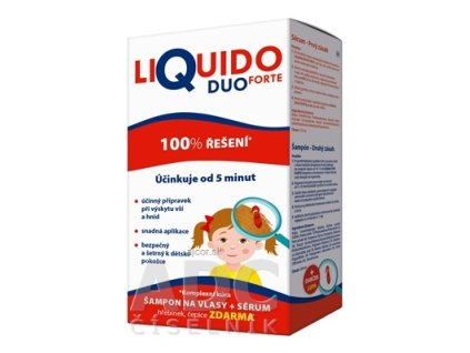 LiQuido DUO Forte šampón proti všiam 200 ml + sérum 125 ml + (hrebienok + čapica) zadarmo 1x1 set