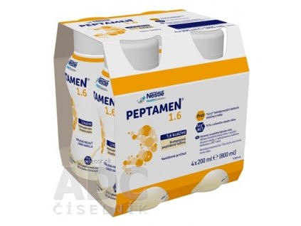 PEPTAMEN 1.6 Vanilková príchuť sol (peptidová výživa) 4x200 ml (800 ml)