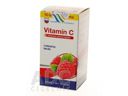 Dobré z SK Vitamín C 200 mg príchuť MALINA tbl 60+10 zadarmo (70 ks)