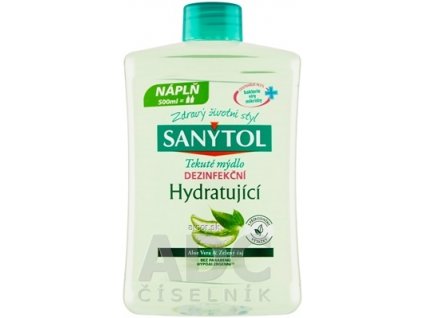 SANYTOL Tekuté mydlo DEZINFEKČNÉ Hydratujúce Aloe Vera a zelený čaj, náhradná náplň 1x500 ml