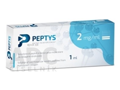 PEPTYS 2 roztok peptidov PEP-21 z kolagénu 2 mg/ml injekcia predplnená, nízkomolekulárne peptidy (LWP) 1x1 ml