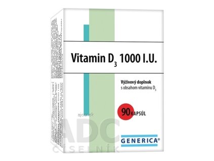 GENERICA Vitamin D3 1000 I.U. cps 1x90 ks