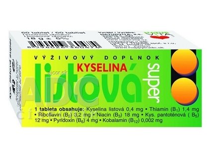 NATURVITA KYSELINA LISTOVÁ SUPER tbl 1x60 ks