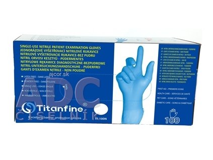Titanfine Nitrilové vyšetrovacie rukavice veľkosť M, bez púdru, 1x100 ks