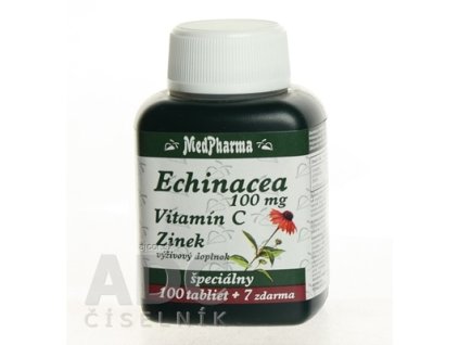 MedPharma ECHINACEA 100MG, VITAMÍN C, ZINOK tbl 100+7 zadarmo (107 ks)
