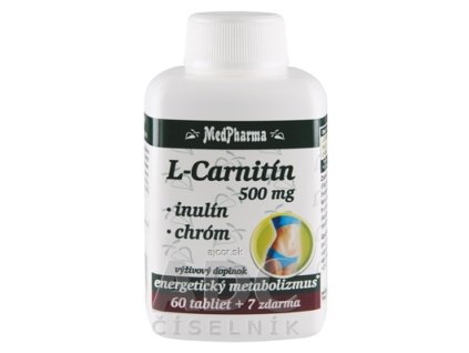 MedPharma L-CARNITÍN 500 MG + INULÍN + CHRÓM tbl 60+7 zadarmo (67 ks)