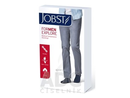 JOBST for Men EXPLORE kompresívne lýtkové pančuchy II.KT, so zatvorenou špičkou, čierne, veľ. V., 1x1 pár