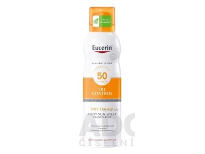 Eucerin SUN OIL CONTROL DRY TOUCH BODY SPF 50 sprej-aerosól, transparentný, na opaľovanie 1x200 ml