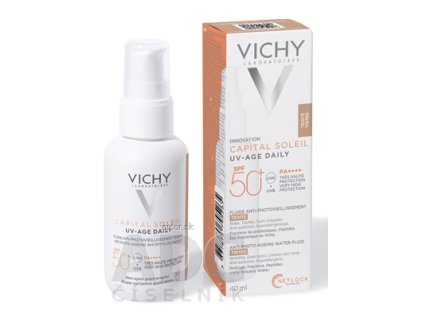 VICHY CAPITAL SOLEIL UV-AGE DAILY Tónovaný fluid tónovaný fluid proti fotostarnutiu pleti s ochranným faktorom SPF50+ 1x40 ml