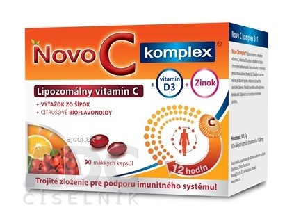 NOVO C KOMPLEX Lipozomálny vitamín C + vitamín D3 + zinok, kapsuly 1x90 ks