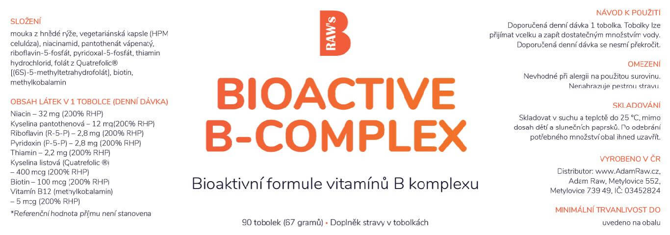 Bioaktivní B-Komplex - 90 kapslí (Raw´s)