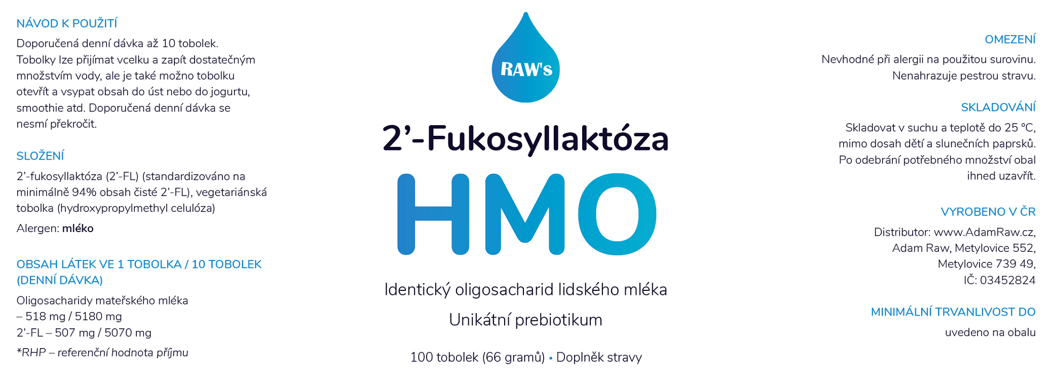 RAW'S 2'-Fukosyllaktóza.