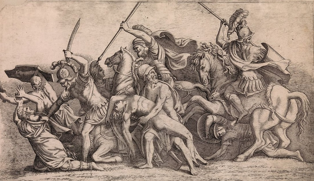 Achilles odstraňuje Patroklovo tělo z bitvy - PD-art-100 - Leon Davent