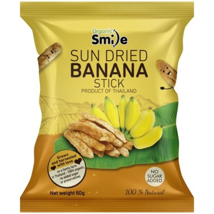 Sušené Banánky (Tyčinky) -60g (Thajsko) (Sušené banánky 10 Balení - (600g))