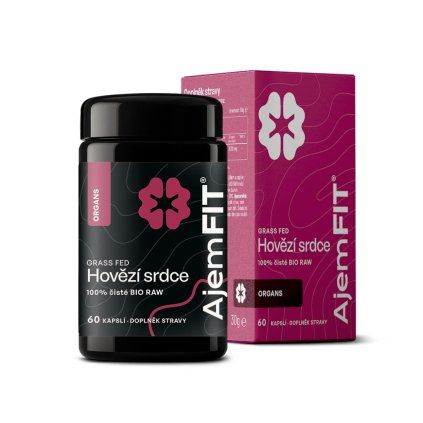 AjemFIT BIO RAW Hovězí Srdce (Grass-fed) - 60 kapslí