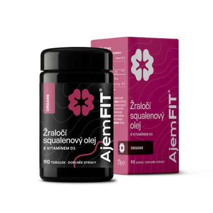 ŽRALOČÍ SQUALENOVÝ OLEJ (s vitamínem D3) – 90 tobolek | AjemFIT®