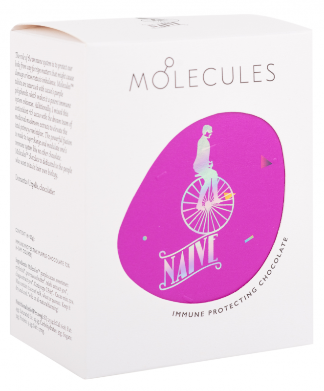 CHOCOLATE NAIVE 72% IMMUNE MOLECULES - (NAIVE) Hmotnost: 120g (6x20g)