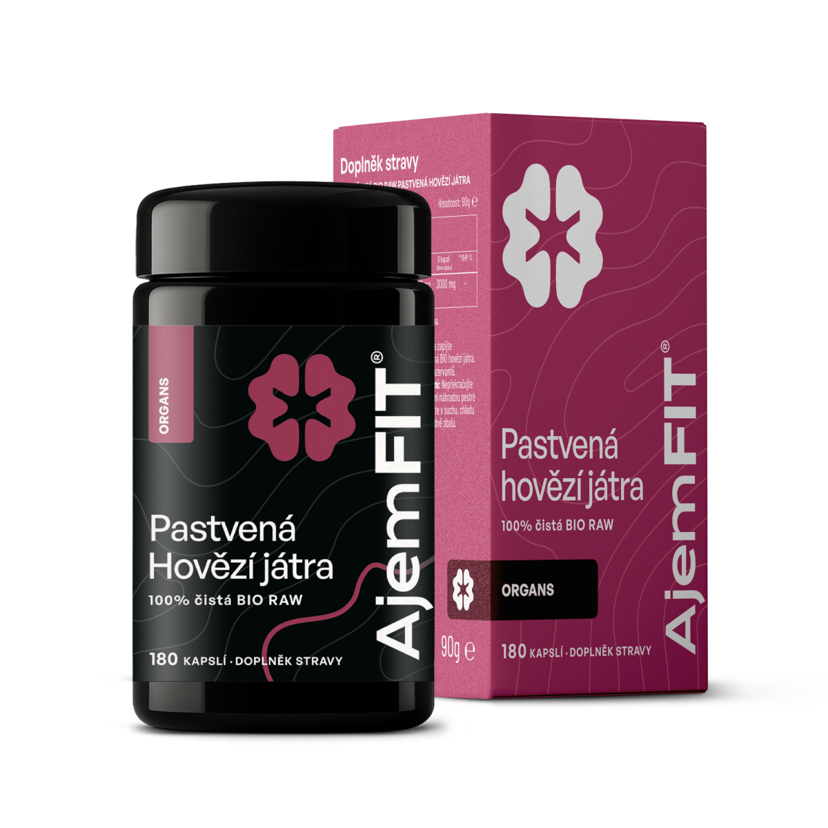 AjemFIT BIO Raw Hovězí Játra Balení: 180 kapslí - 90g