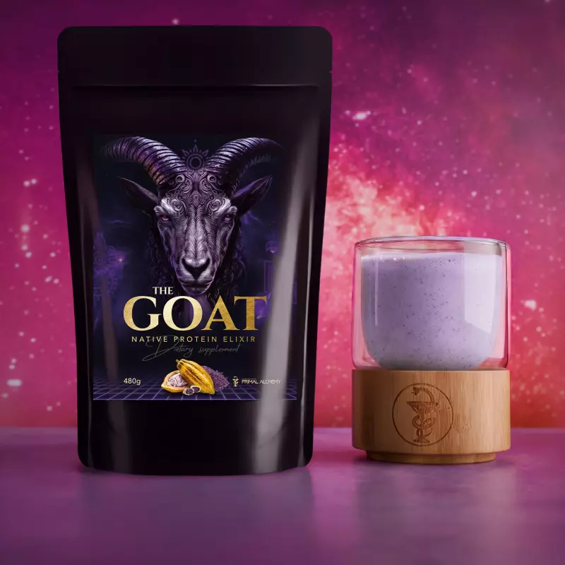 PRIMAL ALCHEMY GOAT (nativní kozí protein) – 480g GOAT BALENÍ: Fialové RAW kakao