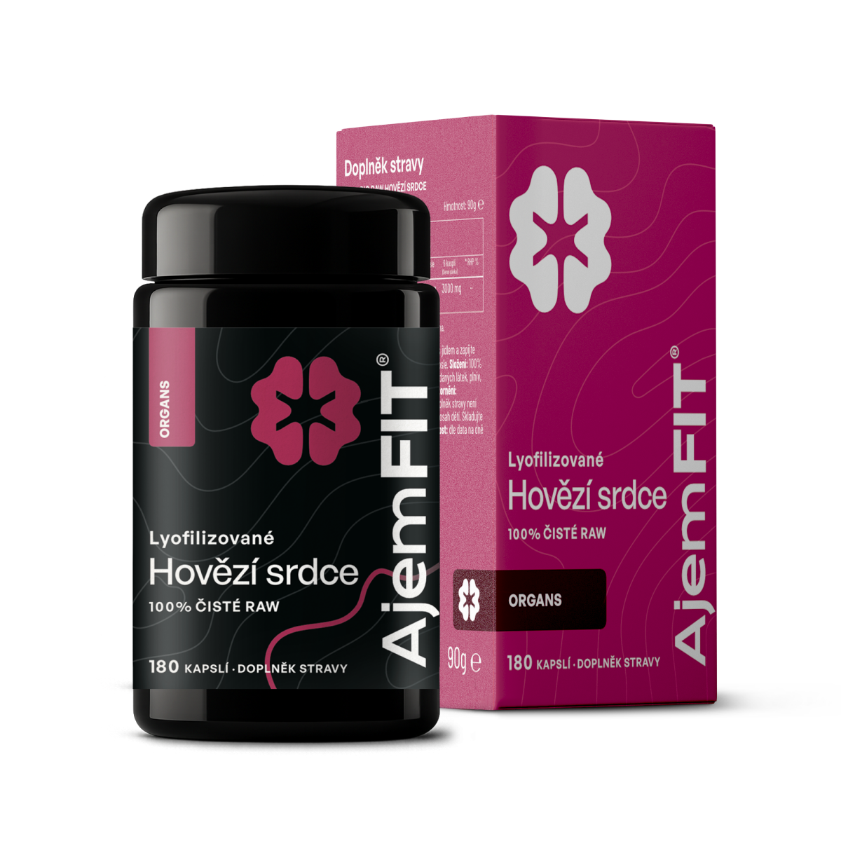 Levně AjemFIT BIO RAW Hovězí Srdce (Grass-fed) - 180 kapslí