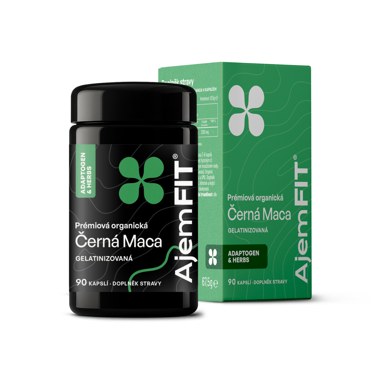 AjemFIT ORGANIC Černá Maca – 90 kapslí (67,5g)