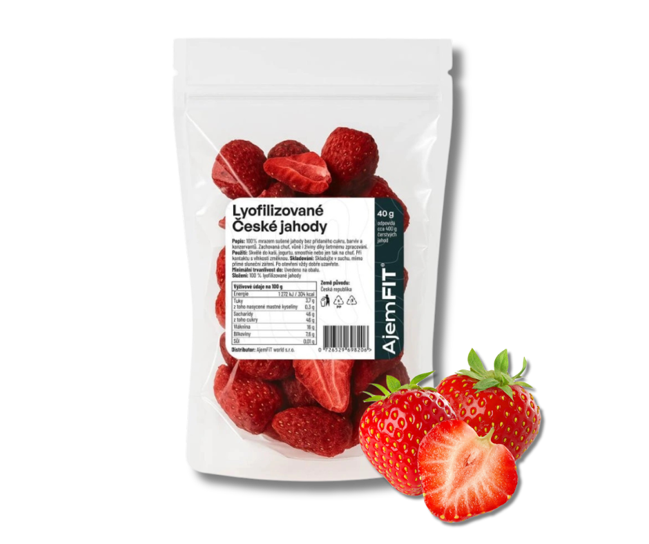 AjemFIT RAW Lyofilizované české jahody