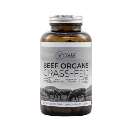 Hovězí orgány (grass-fed) -180 kapslí (Paleo Powders)