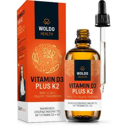 Vitamín D3+K2 (kapky) v MCT -50ml (WOLDOHEALTH)
