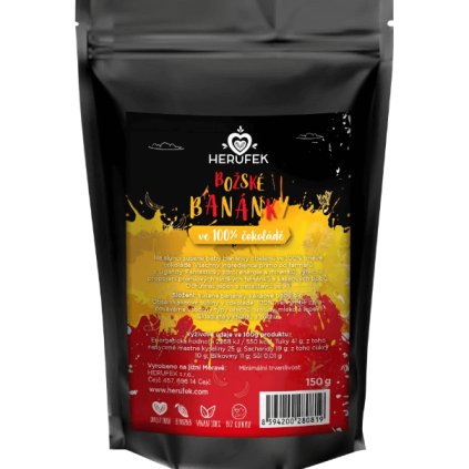 Božské Banánky Ve 100% Čokoládě (bez přísad) -150g/1500g (Uganda)