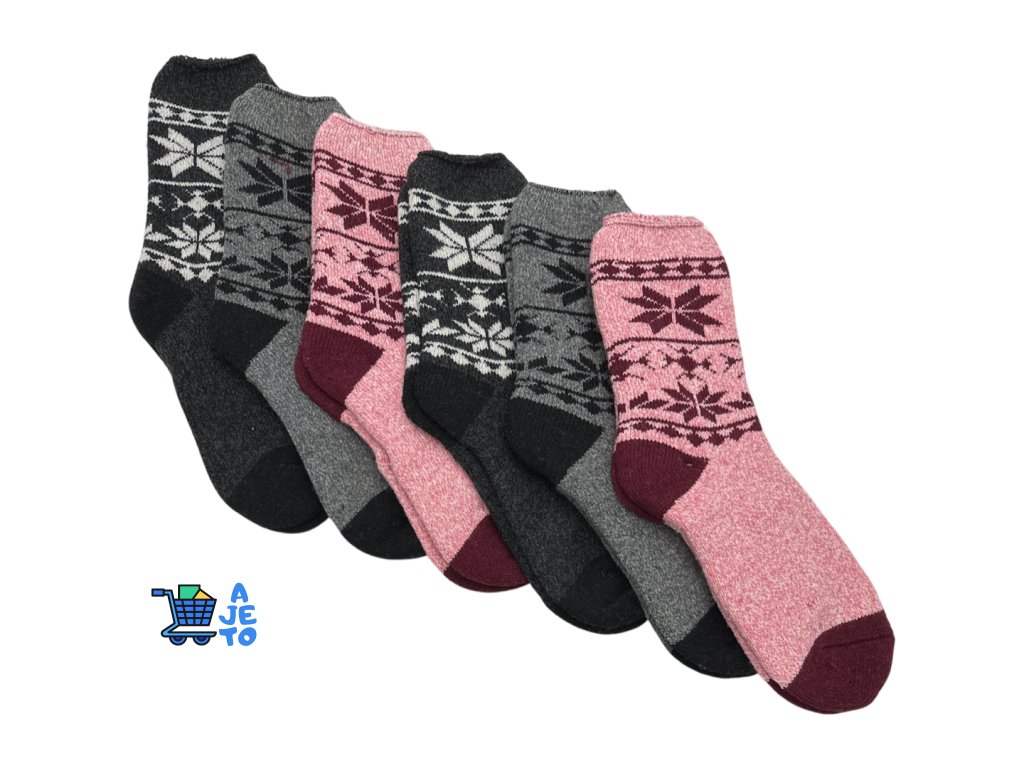 Dámské teplé vlněné ponožky z alpaky 6ks 92302
