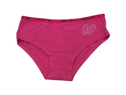 Dámské jednobarevné bavlněné kalhotky tmavě růžové 6877