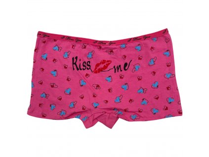 Dámské bavlněné kalhotky KISS tmavě růžové 6809-11
