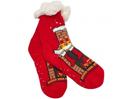 Pánské vánoční vlněné protiskluzové ponožky komín 1901