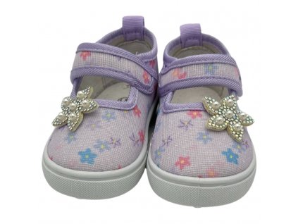 Dětské boty na suchý zip fialové 930A