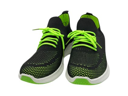 Pánské sportovní šněrovací boty černo-zelené H212-1
