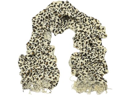 Šála s leopardím vzorem béžová