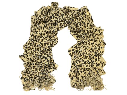Šála s leopardím vzorem žlutá