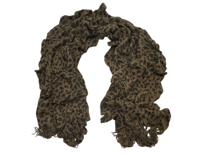 Šála s leopardím vzorem hnědá