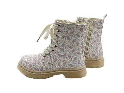 Dětské zimní kotníkové boty bílé Y-116