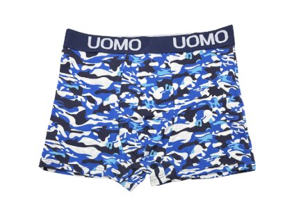 Pánské bavlněné boxer šortky modré N1815