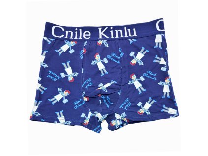 Pánské bavlněné boxer šortky modré M312