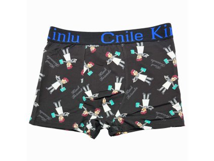 Pánské bavlněné boxer šortky černé M312