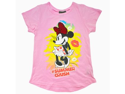 Dětské bavlněné tričko MINNIE růžové 186