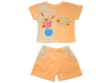 Dětský set - Tričko + šortky oranžové 41-0050